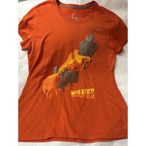 NIKE Dri-Fit WHEATIES Running Vintage Replica Orange Tshirt Unisex/Women’s L B4a